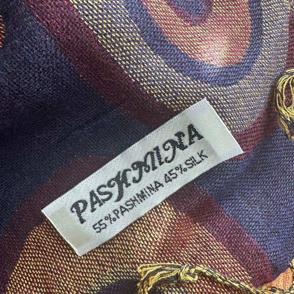 Pashmina Circle Print Silk Blend Wrap Scarf - image 7